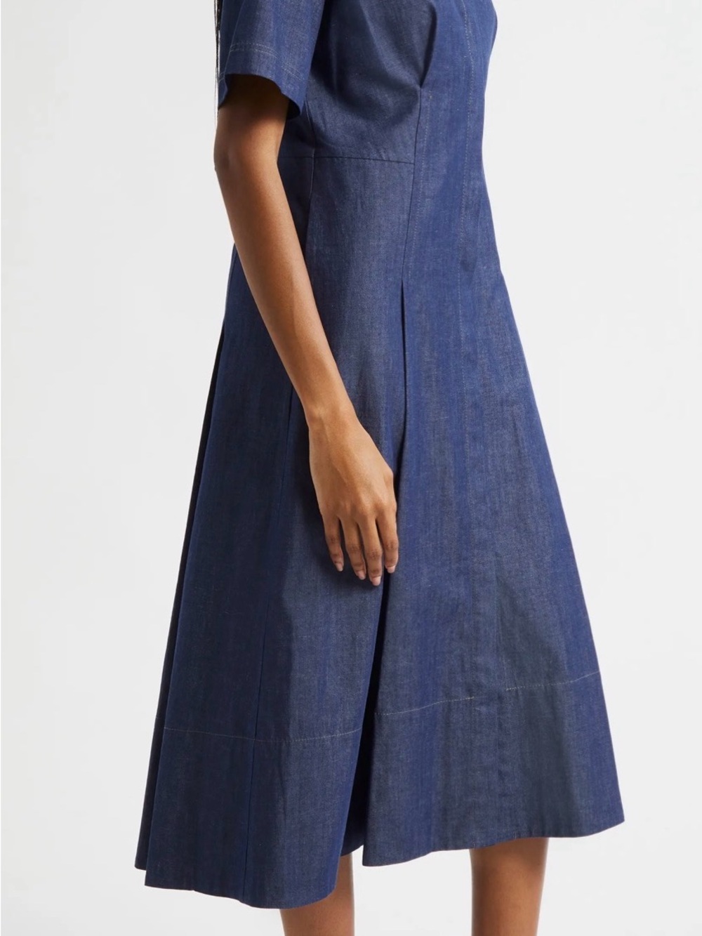 Vince Fit & Flare Denim Shirtdress Deep Indigo Size M - Picture 3 of 9